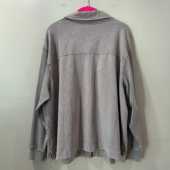 Jane Delancey Women's Plus 3X Brown Knit Button Down Shirt Jacket Top New - Picture 2 of 7